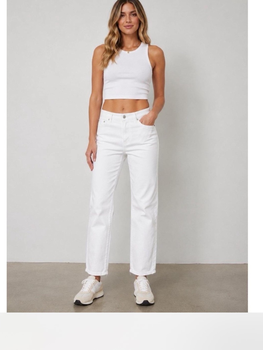 FRAME Le High Straight women's white jeans